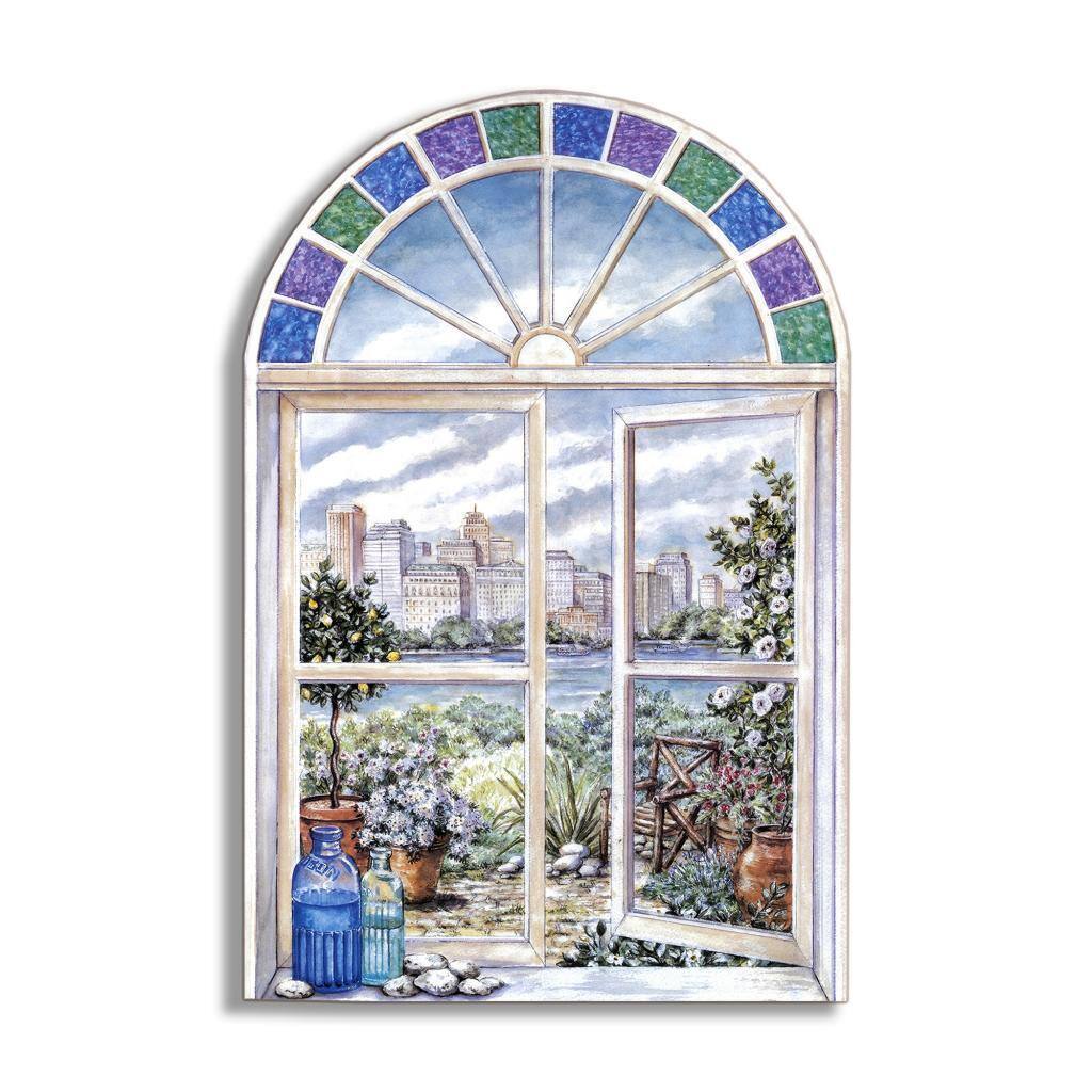 Stained Glass Faux Window Scene