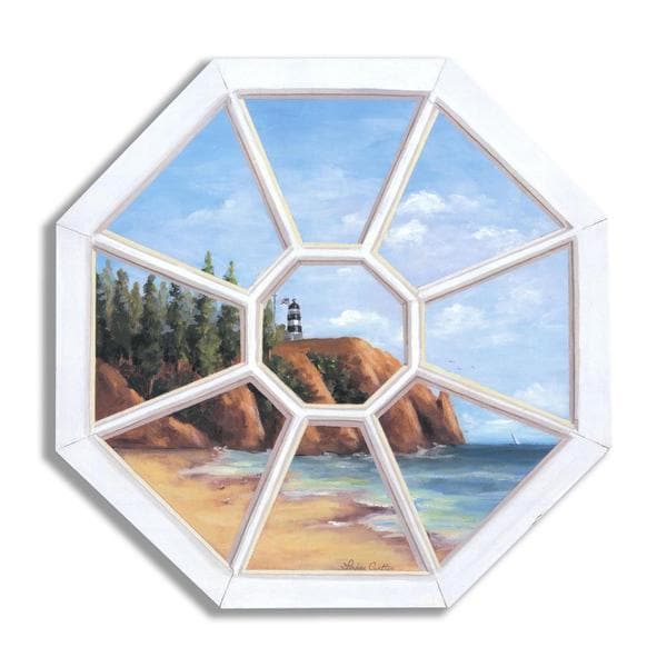 Lighthouse Octagon Faux Window Scene