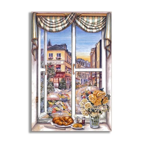 Paris Flower Market Side Faux Window Scene   16812695  