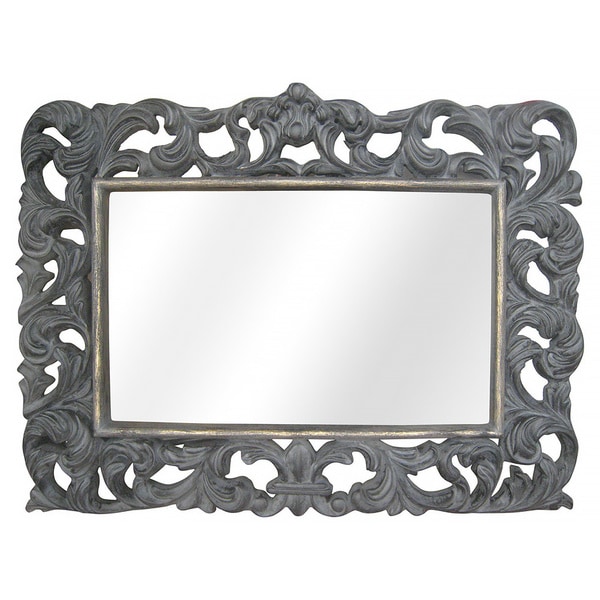 Legion Furniture Heavy Grey Wash with Antique Gold Wall Mirror