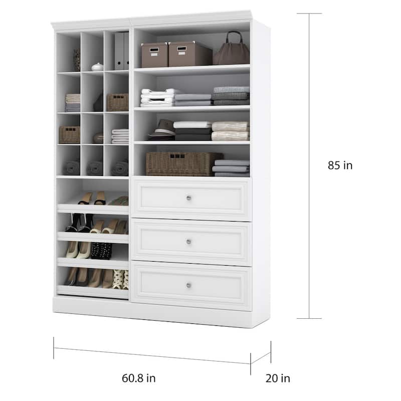 Versatile 61W Closet Organizer System with Drawers by Bestar