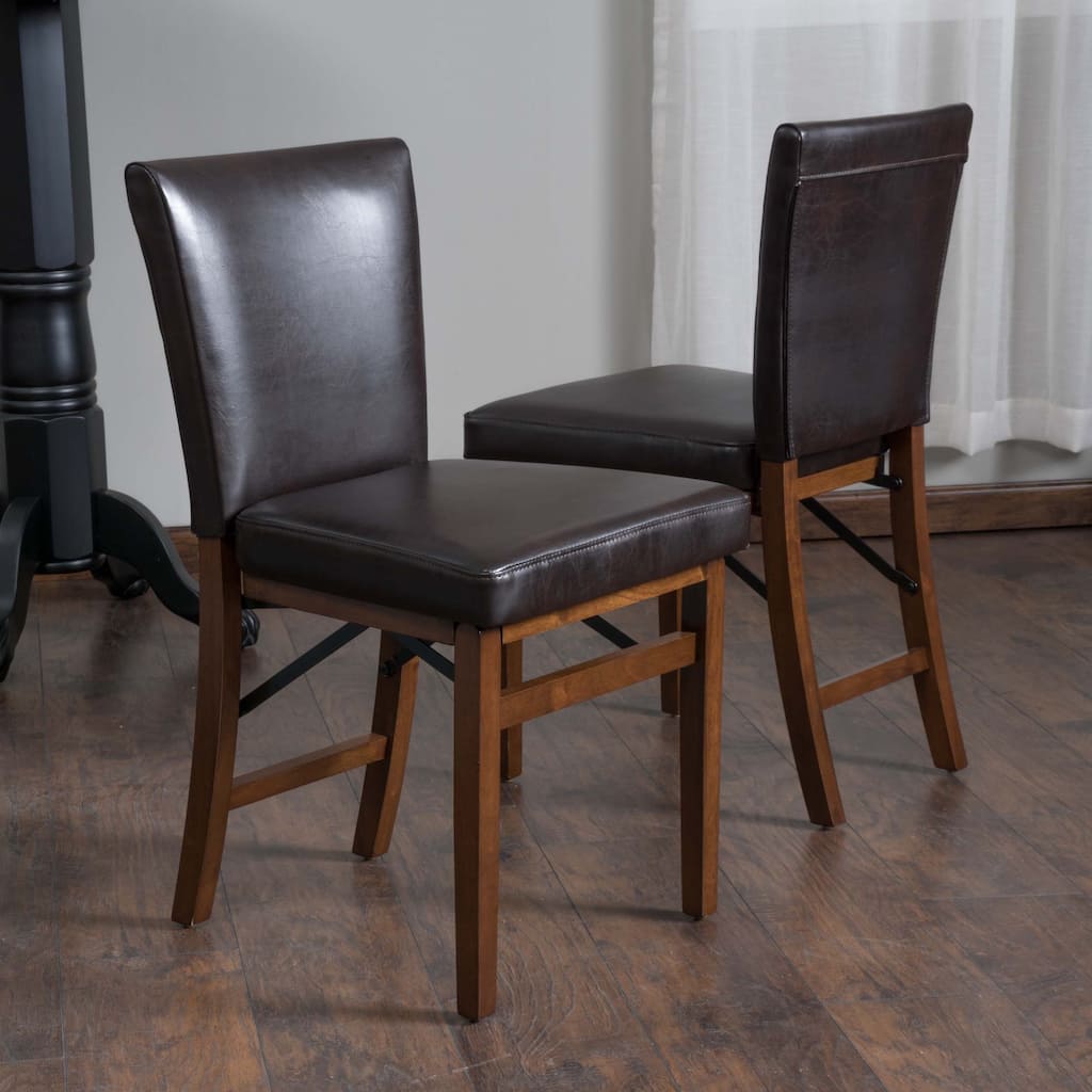 Lane Bonded Leather Folding Dining Chair (Set of 2) by Christopher Knight Home