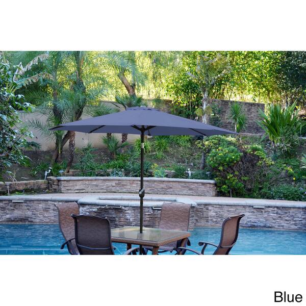 jeco 9 aluminum market patio umbrella with crank in brown 9' Wooden Summer afternoons spent lounging in your backyard Treasure Garden Market Aluminum 9