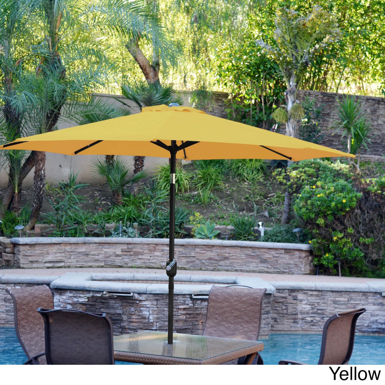 Shop Black Friday Deals On Aluminum Patio Market Umbrella Tilt With Black Pole Overstock 9627134