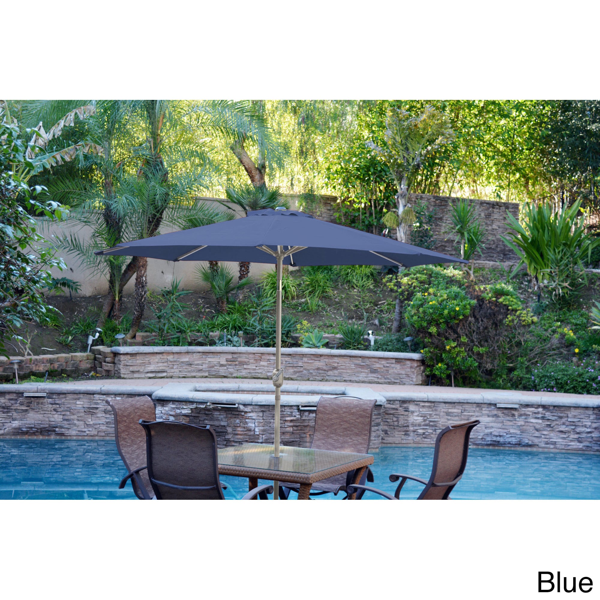 Shop Black Friday Deals On Aluminum Patio Market Umbrella Tilt With Grey Pole Overstock 9627137