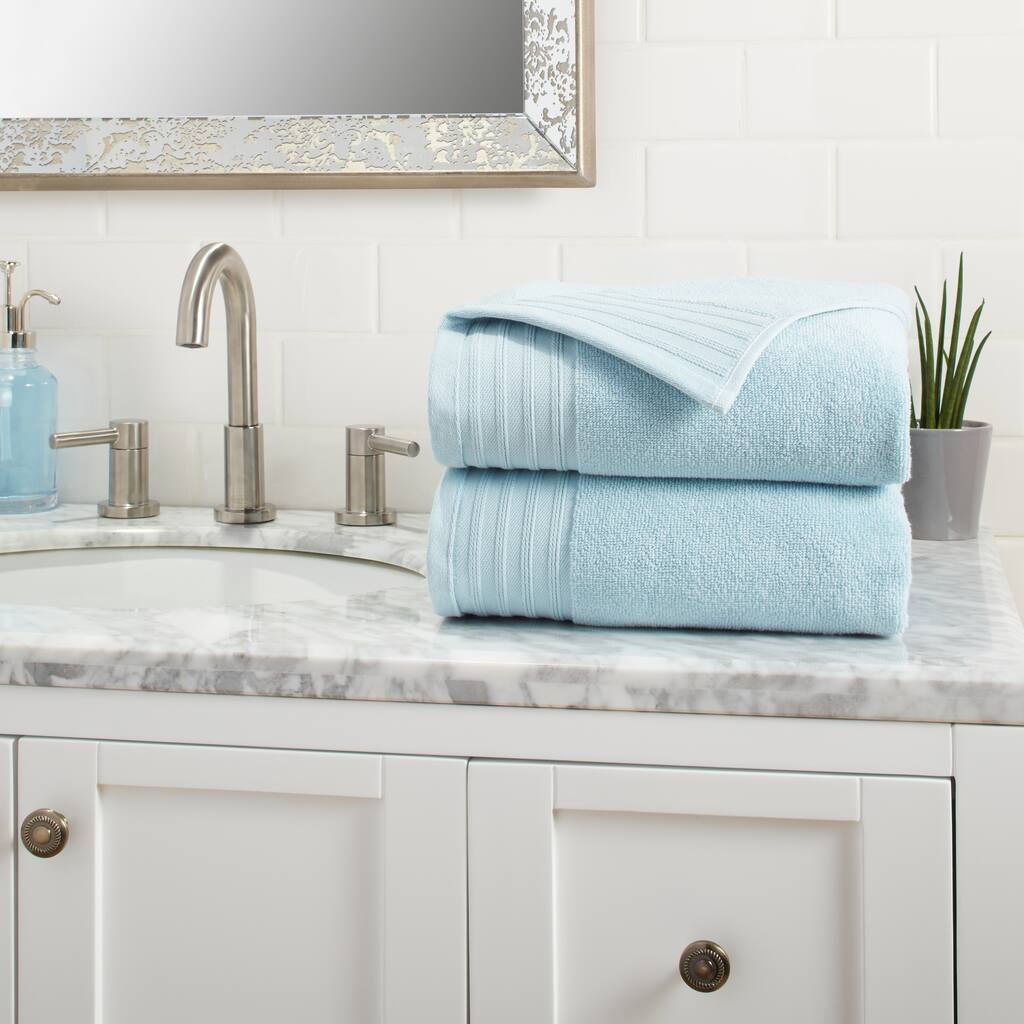 Modern Threads Quick Dry Combed Cotton Oversized Bath Sheet (Set of 2)