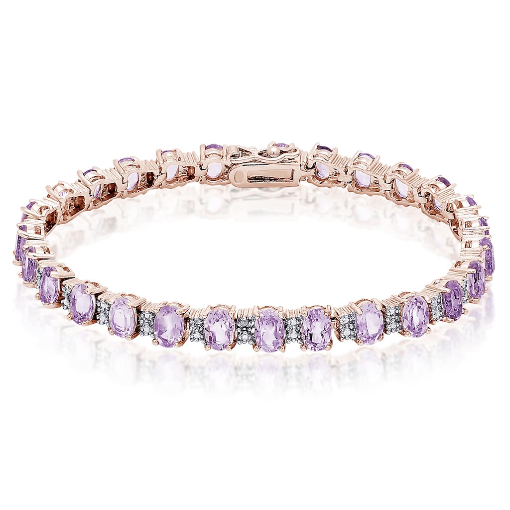 Dolce Giavonna Sterling Silver Multi-gemstone Diamond Accent Bracelet