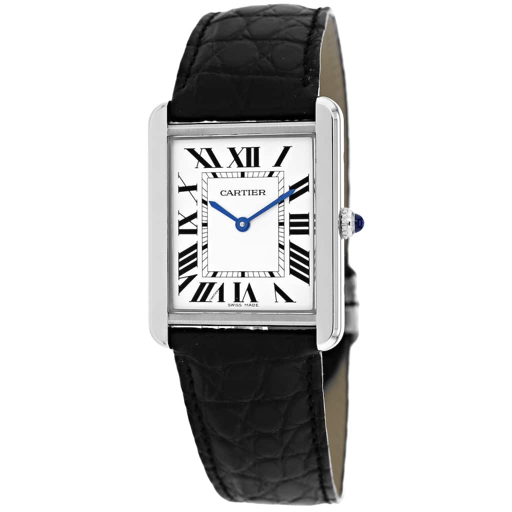 Cartier Men's W5200003 Tank Solo Square Black Strap Watch