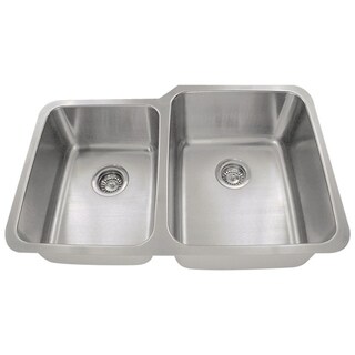 513 Offset Double Bowl Stainless Steel Kitchen Sink - Bed Bath