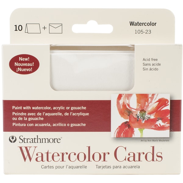 Strathmore Cards & Envelopes 3.5X4.875 10/Pkg Watercolor Cold Press