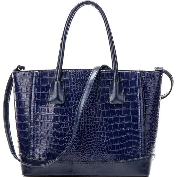 croc textured shoulder bag