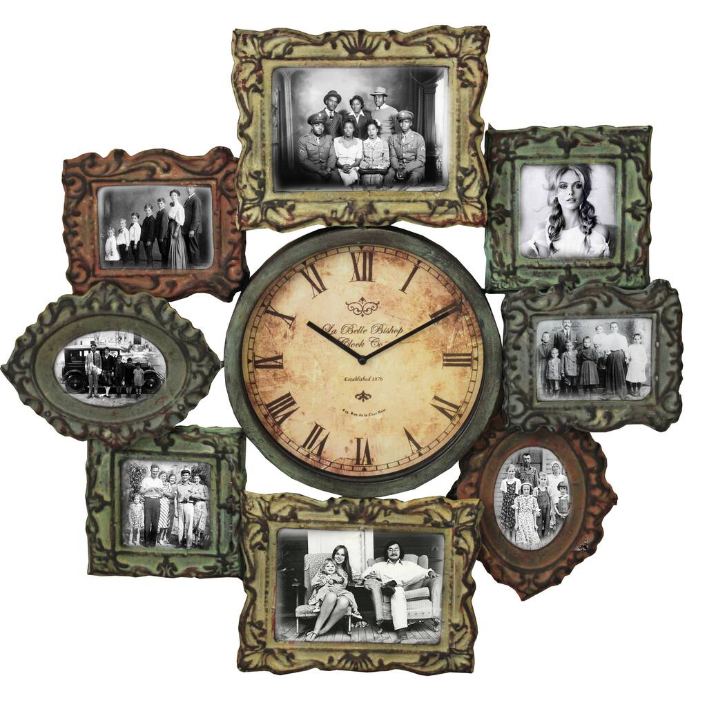 La Belle Handcrafted Photo Gallery Clock and Wall Picture Frame