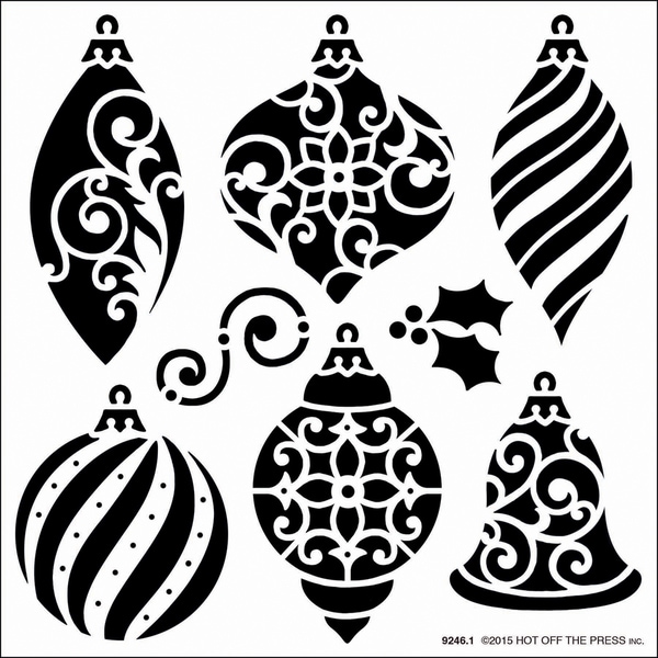 Shop Hot Off The Press Stencils 6"X6"Small Christmas Ornaments Free