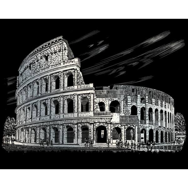 Silver Foil Engraving Art Kit 8"X10"Colosseum Overstock 9628586