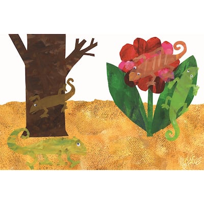 Eric Carle 'The Mixed-up Chameleon Character Art Tree Flower' Canvas Art - Multi-Color