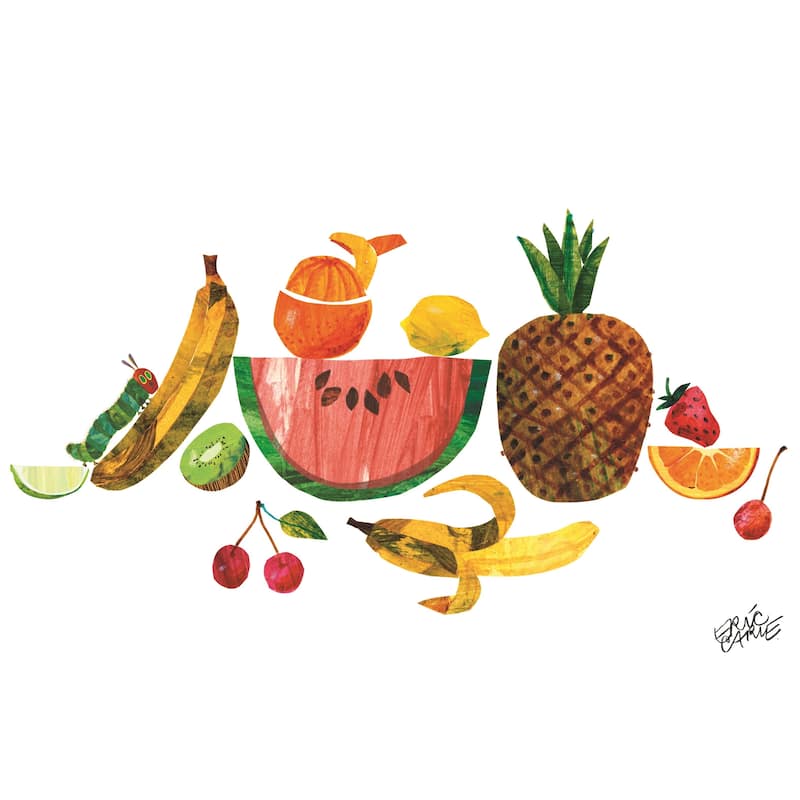 Eric Carle 'the Very Hungry Caterpillar Character Art Tropical Fruit 