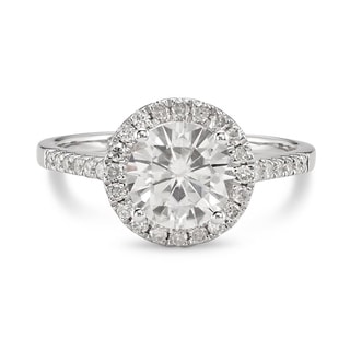 charles colvard 14k gold 1 45ct dew round forever brilliant moissanite halo engagement - Halo Wedding Ring charles colvard 14k gold 1 45ct dew round forever brilliant moissanite halo engagement - Halo Wedding Ring