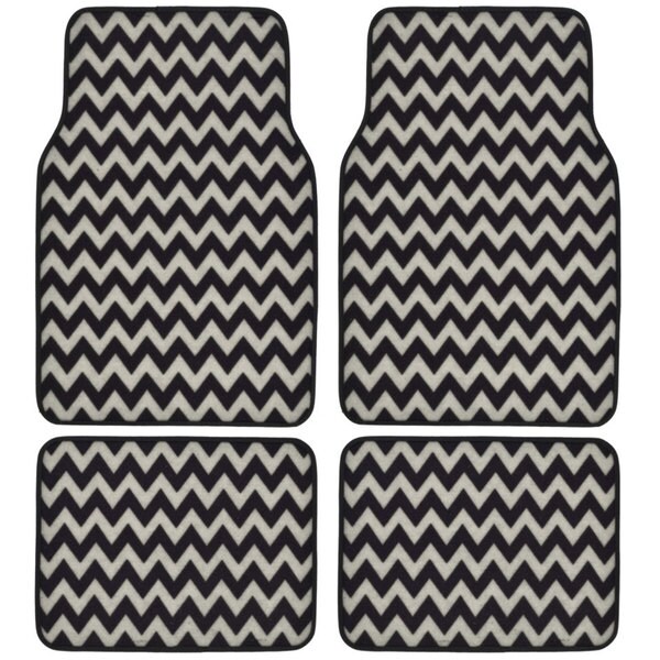 BDK Chevron Design 4piece Car Floor Mats (Universal Fit) Free