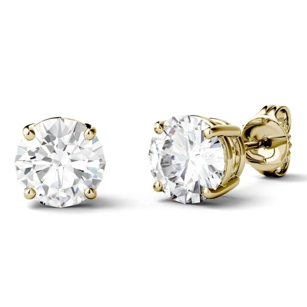 Charles & Colvard 14k White Gold 2 2/5ct TGW Forever Brilliant Moissanite Stud Earrings