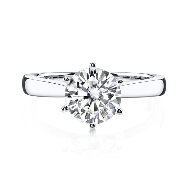 Moissanite by Charles & Colvard 14k 1.90 TGW Gold Round Solitaire Ring