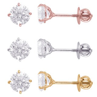Sterling Silver 6mm Round Superbright Back Cubic Zirconia Stud Sterling Silver 6mm Round Superbright Back Cubic Zirconia Stud Earrings