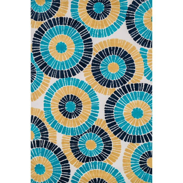 Aaron Multi Sunburst Microfiber Woven Rug