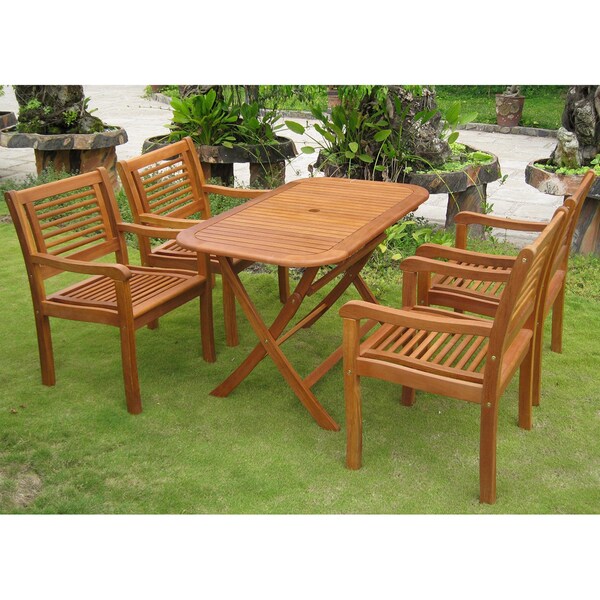 International Caravan Royal Tahiti Sitges 5-Piece Patio Dining Set
