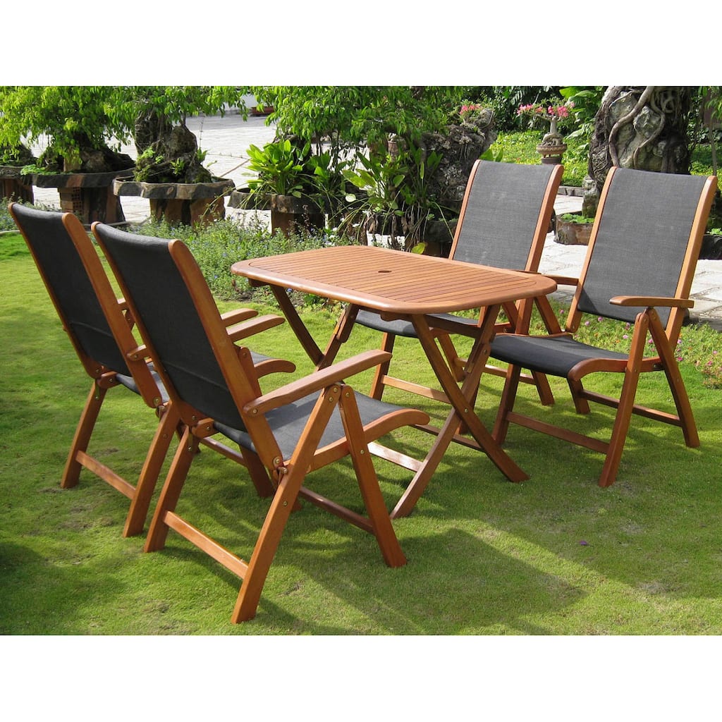 Royal Tahiti Tordera 5-piece Hardwood Folding Dining Set