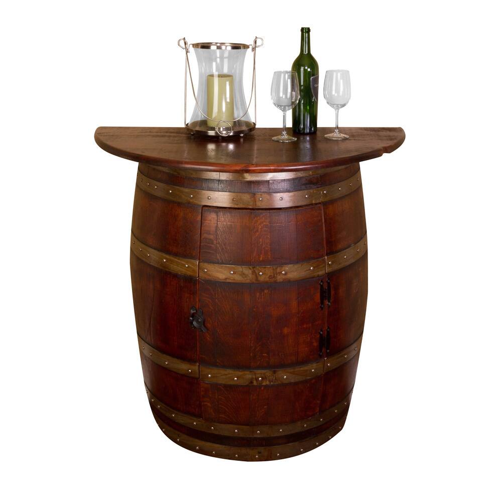 Half-barrel Wall Cabinet with Oak Top