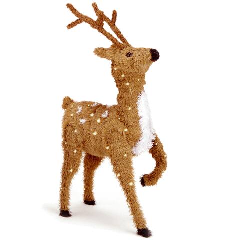 36-inch Creative Images Brown Prancing Reindeer with 150 Clear Lights
