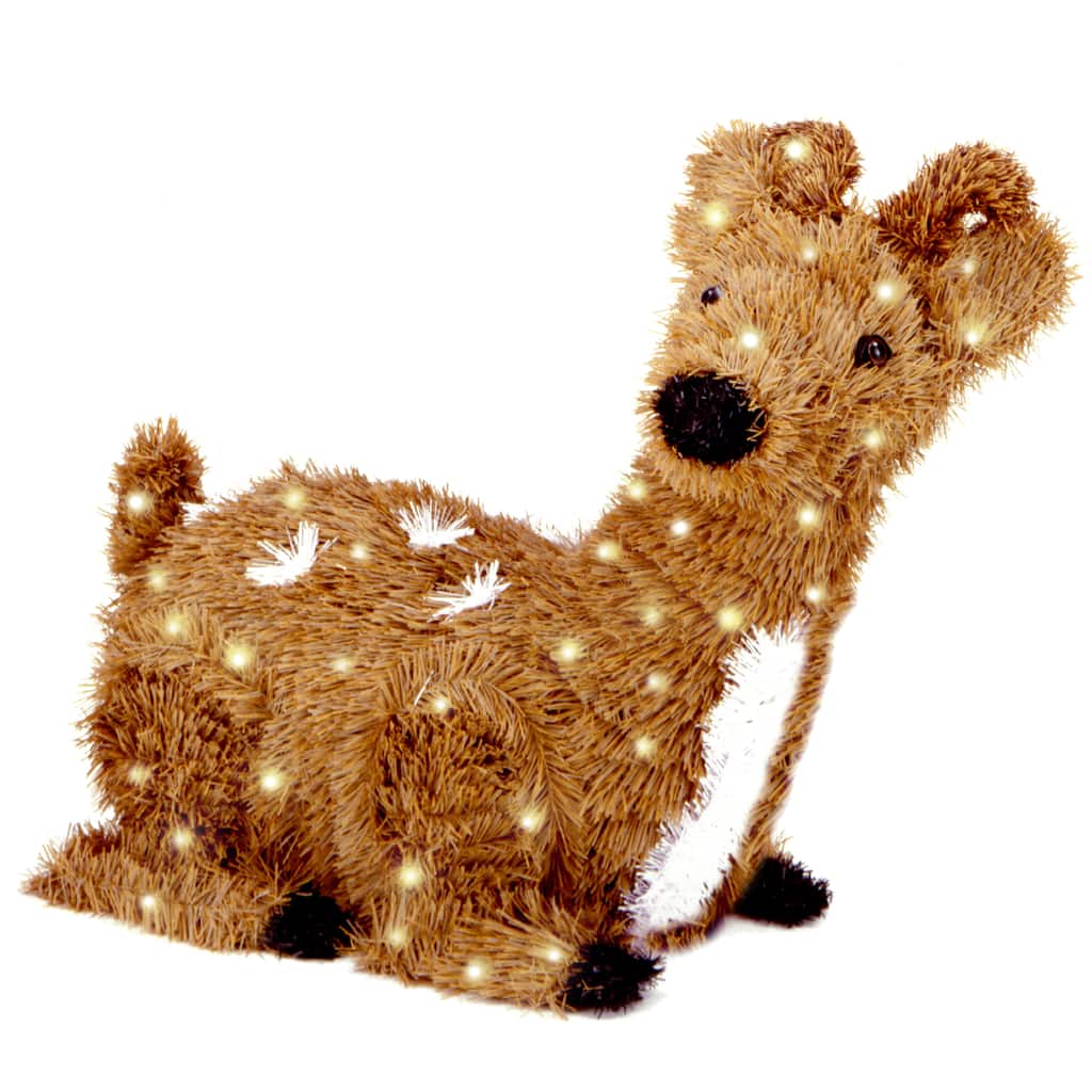 National Tree Company 2 ft. Creative Images Brown Resting Reindeer with 100 Clear Lights - 2 ft