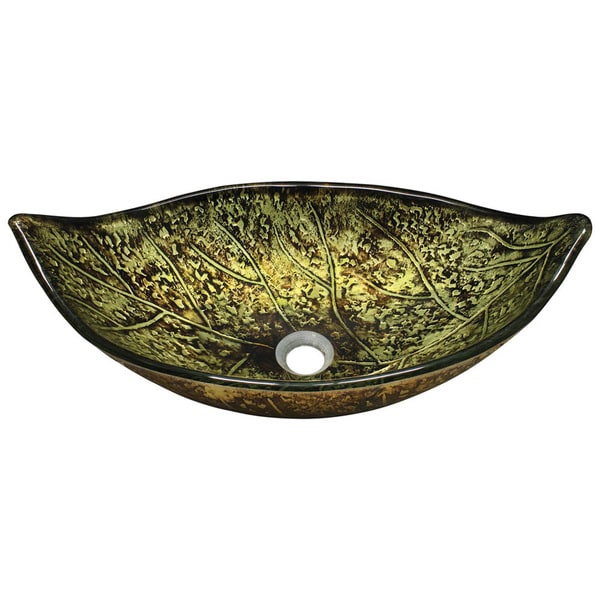 Polaris Sinks Rich Green Foil Undertone Square Glass Vessel Sink