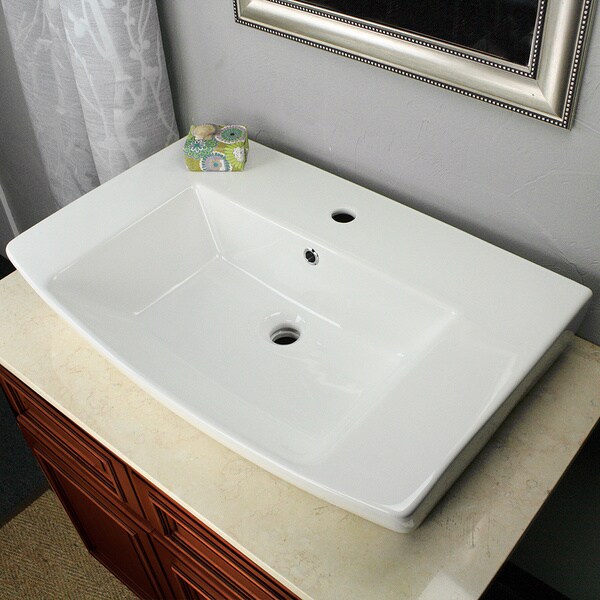 Shop Highpoint Collection Vitreous China 30 Inch Curved Rectangle