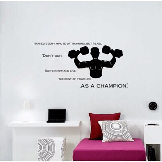 Wall Vinyl Art Home Interior Sticker Quote Phrase About Sport Champion