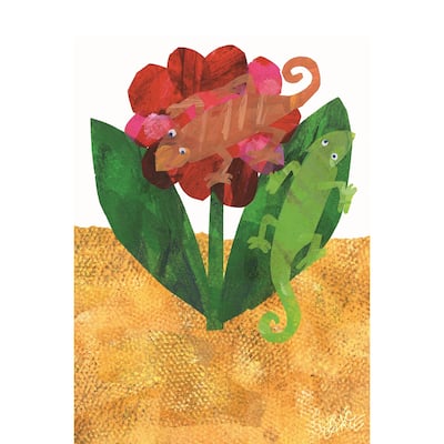 Eric Carle The Mixed-Up Chameleon Character Art Flower Canvas Print - Multi-Color