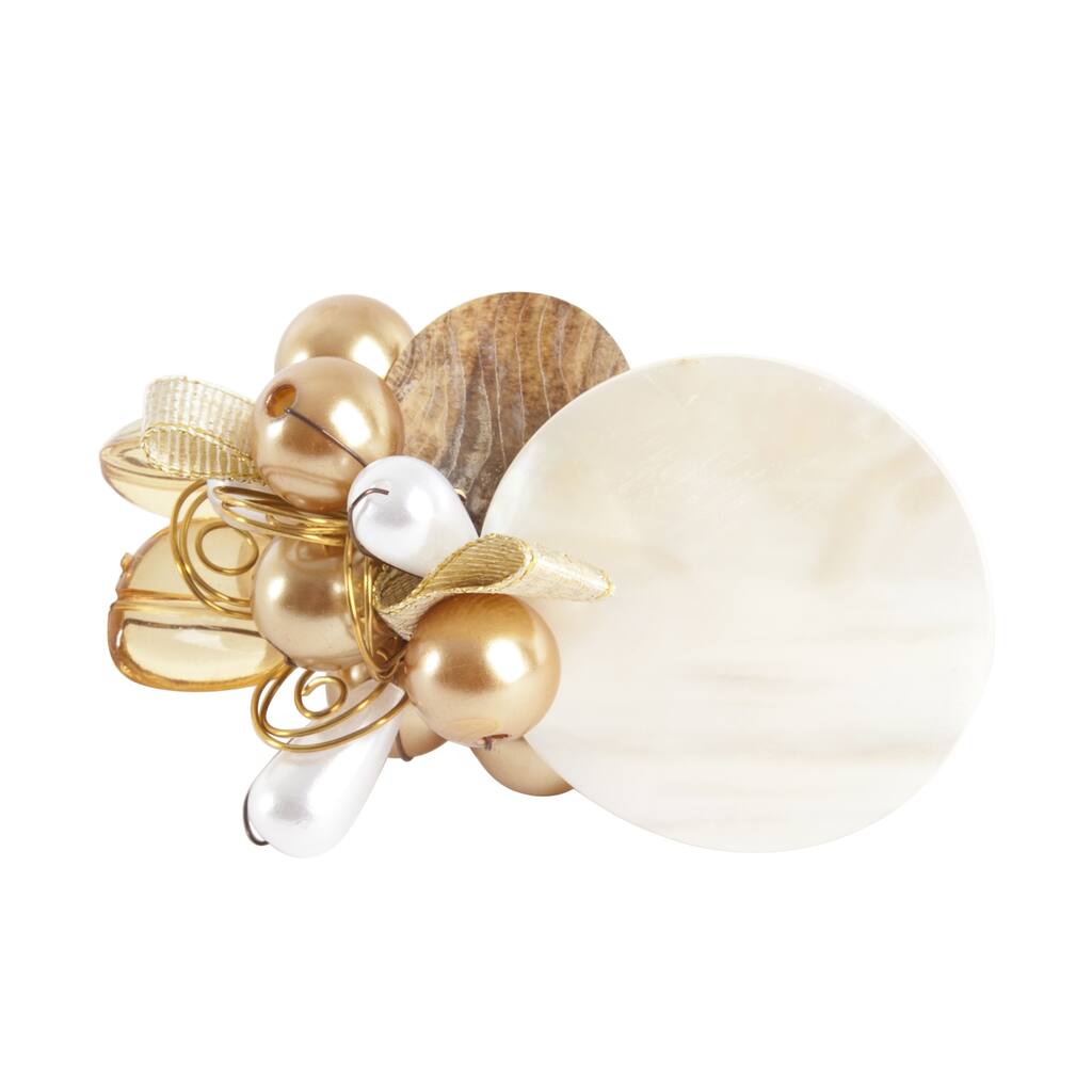 Faux Pearl Design Napkin Rings (Set of 4)