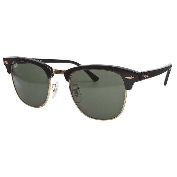 Ray Ban Clubmaster Rb3016 Unisex Black Frame Green Classic Sunglasses On Sale Overstock