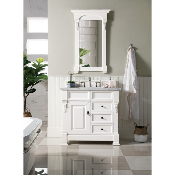 Brookfield 36" Single Cottage White Cabinet w/ Drawers