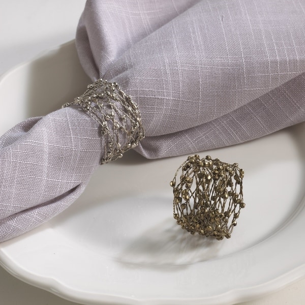 Diamond Napkin Rings (Set Of 4) | Fab Home Interiors