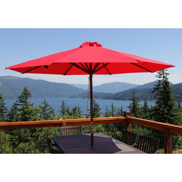 Shop Black Friday Deals On Classic Wood 9 Foot Market Umbrella Overstock 9633336