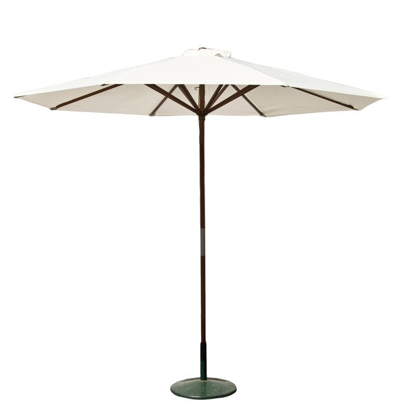 Patio Umbrella 11ft Light Wood Polyester Weather Resistant Modern Pulley Lift Home Garden Garden Patio Umbrellas Ayianapatriathlon Com