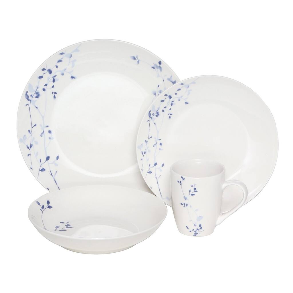Melange Indigo Garden 32-piece Premium Porcelain Dinnerware Set