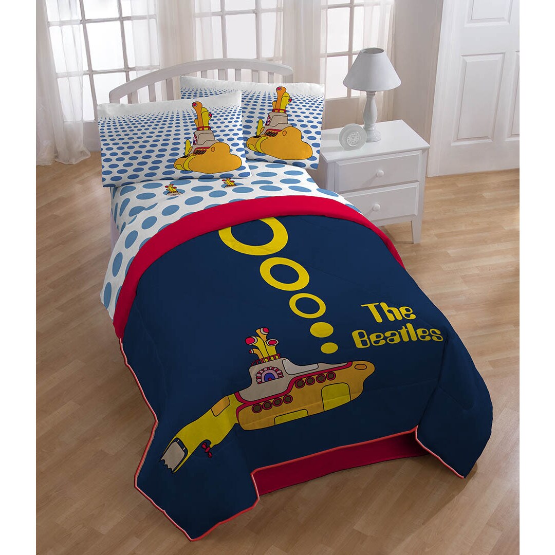 Shop Beatles Yellow Submarine 4 Piece Comforter Set Blue Red