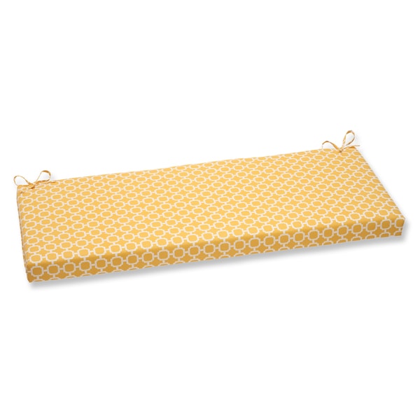 Shop Pillow Perfect Hockley Yellow Geometric Style Bench