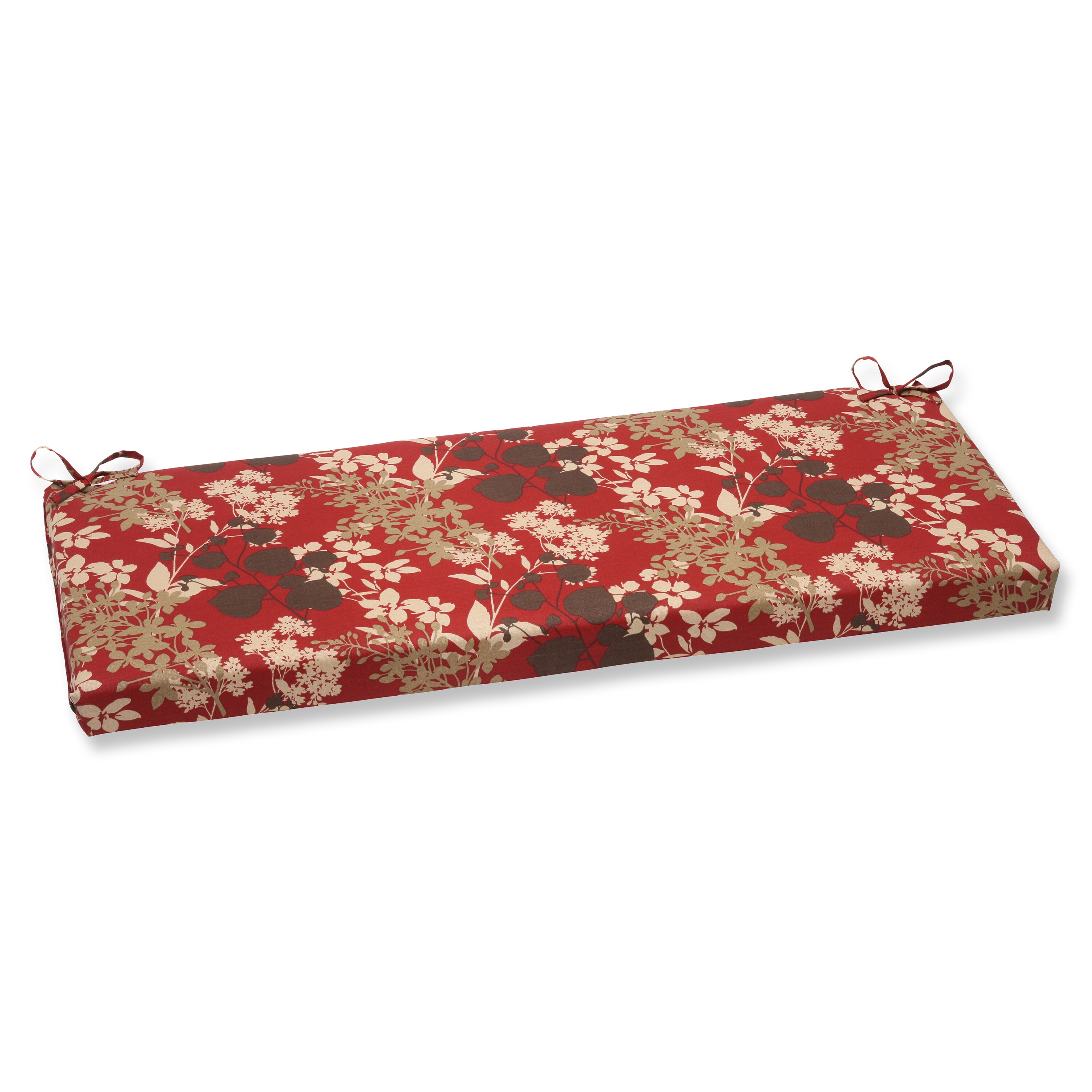 Shop Pillow Perfect Montifleuri Red Bench Cushion Free Shipping