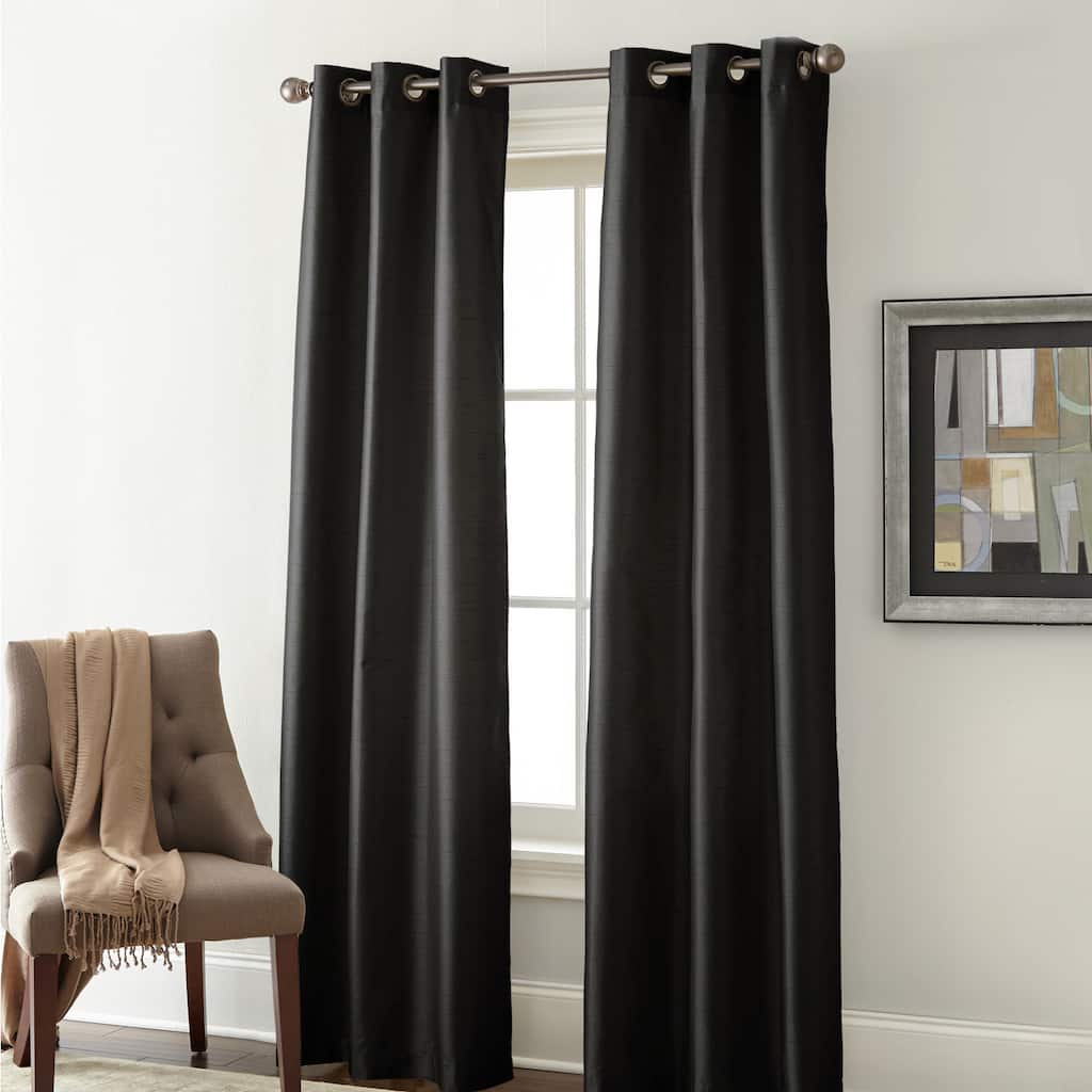Modern Threads Faux Silk Blackout Curtain Panel Pair