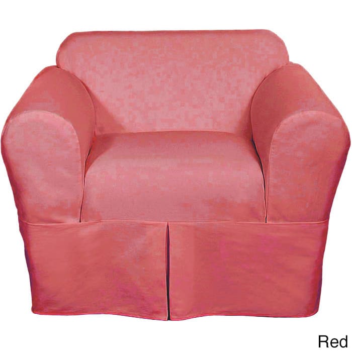 Classic Slipcovers Two Piece Twill Chair Slipcover - Red