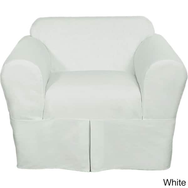 Shop Classic Slipcovers Two Piece Twill Chair Slipcover Free