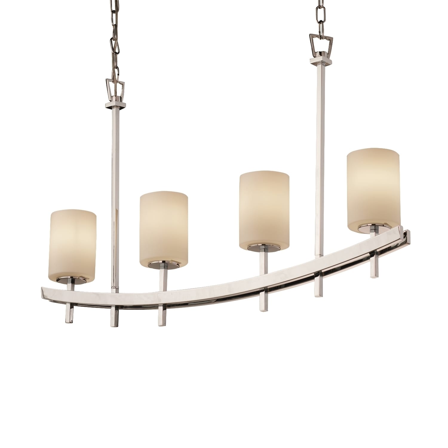 Justice Design Group Archway 4-light Polished Chrome Chandelier (Chrome, opal) - Chandeliers For Bedrooms by Overstock.com