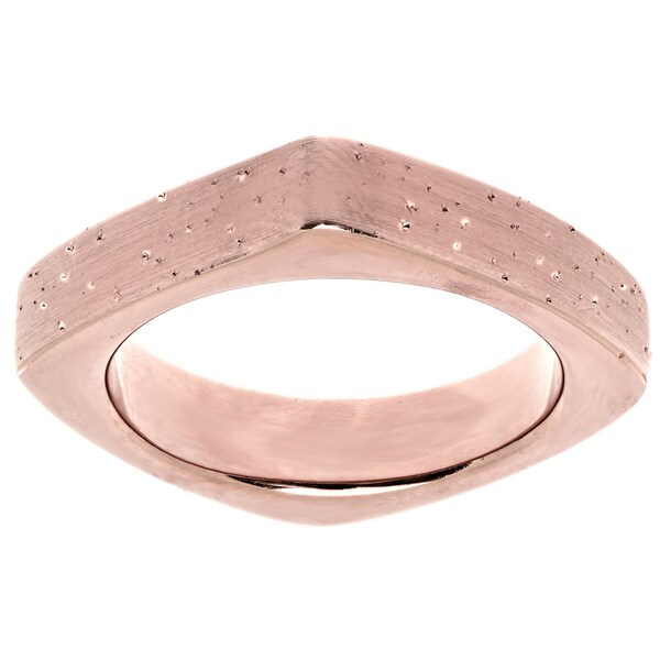 Rose Gold over Sterling Silver Stardust Square Stackable Ring
